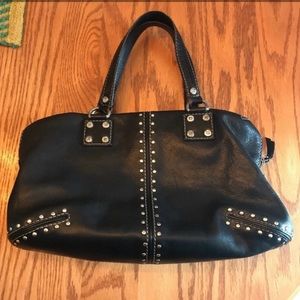 Michael Kors Black Leather Studded Handbag